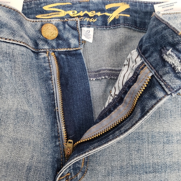 Seven7 Womens Weekend Easy Fit Boyfriend Jeans High Rise Rolled Cuffs Size 12 - Picture 9 of 15